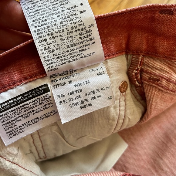 Levi’s 501 White Oak Cone Denim Jeans Red Light Wash Button Fly Classic Colorful - Picture 7 of 14